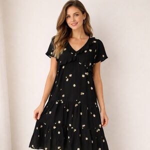 Madewell Ruffled Tiered Maxi Midi Dress in The Lazy Daises Print Womens Size 12